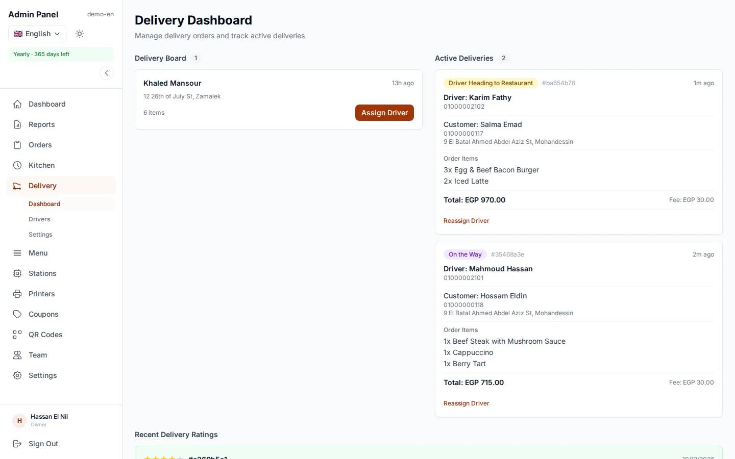 Liefersoftware für Restaurants: Liefersoftware mit eigenen Fahrern, automatischer Zuteilung und Live-Karte